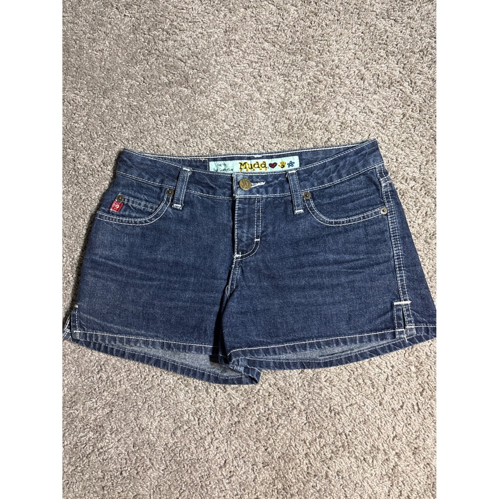 Vintage Mudd Jeans Womens Size 1 Dark Wash Denim Shorts Low Rise.